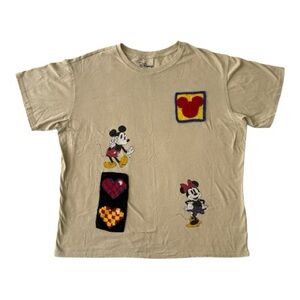 Disney Mickey Minnie Crochet Patch Tee XXL Retro Graphic Tee